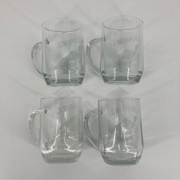 Vintage Classic Camel Beer Mugs Etched Glass 20 Oz RJRTC Cigarette Merch Set 4 - Picture 2 of 7